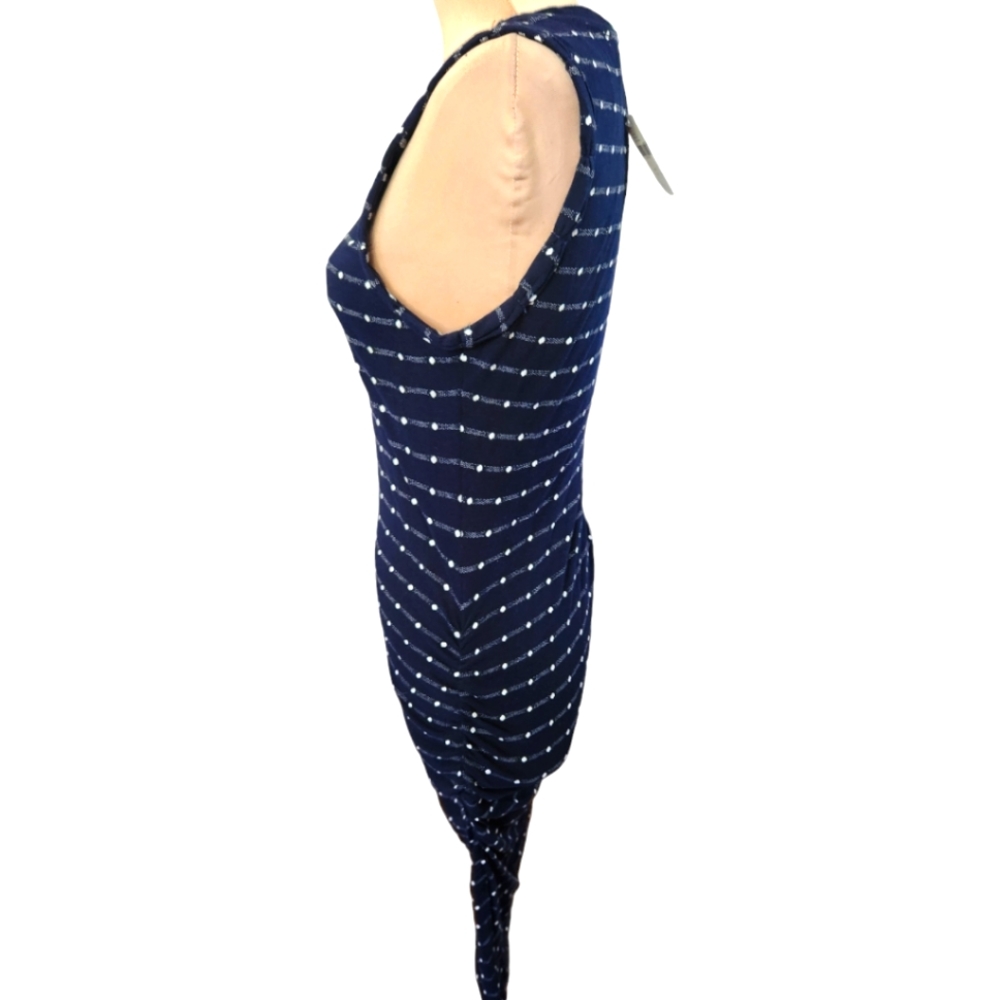 ANTHROPOLOGIE x Saturday Sunday Caryn Navy Blue Polkadot Mini Dress - Size S - Picture 5 of 13